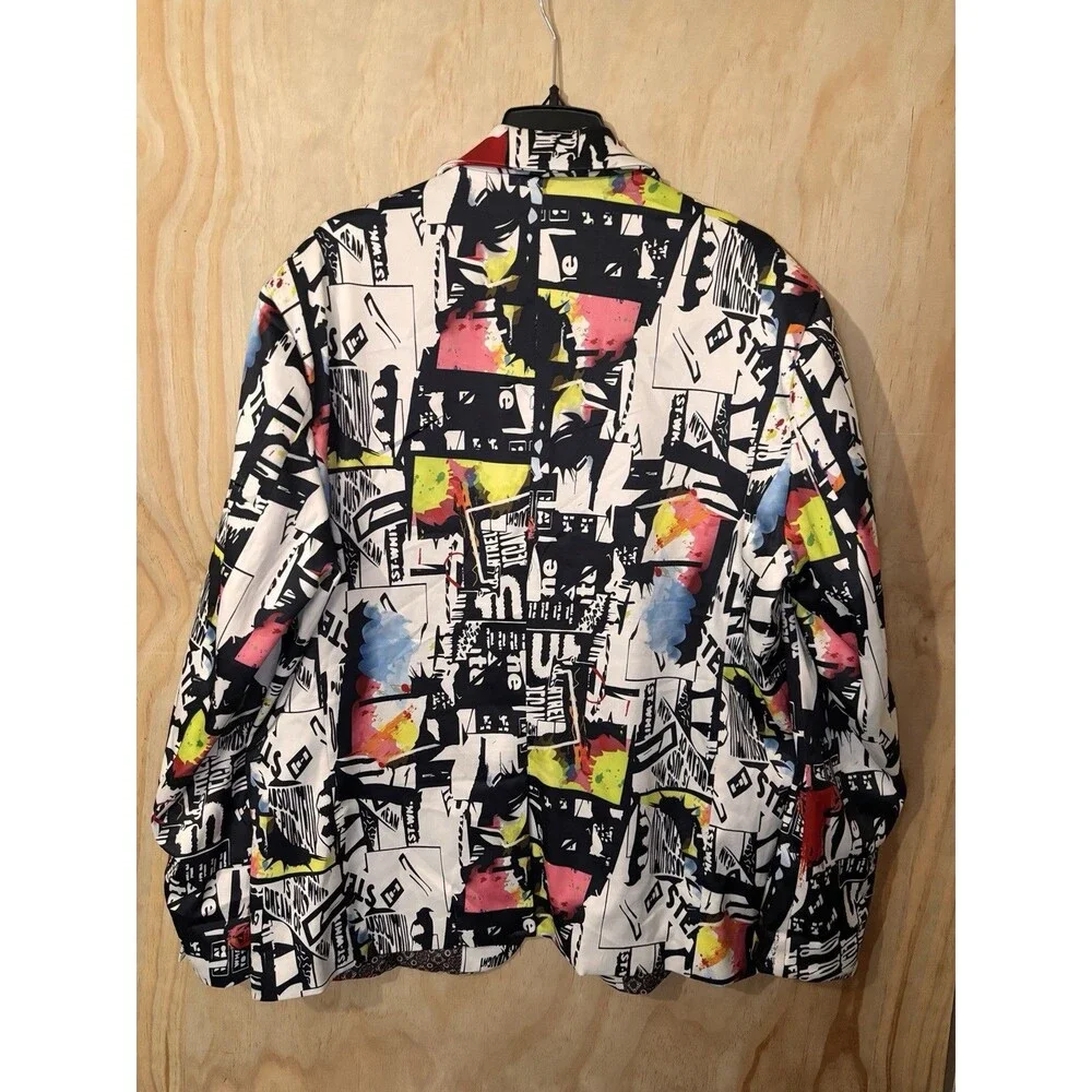 Fashion Artsy Slim Fit Print Blazer 2XL